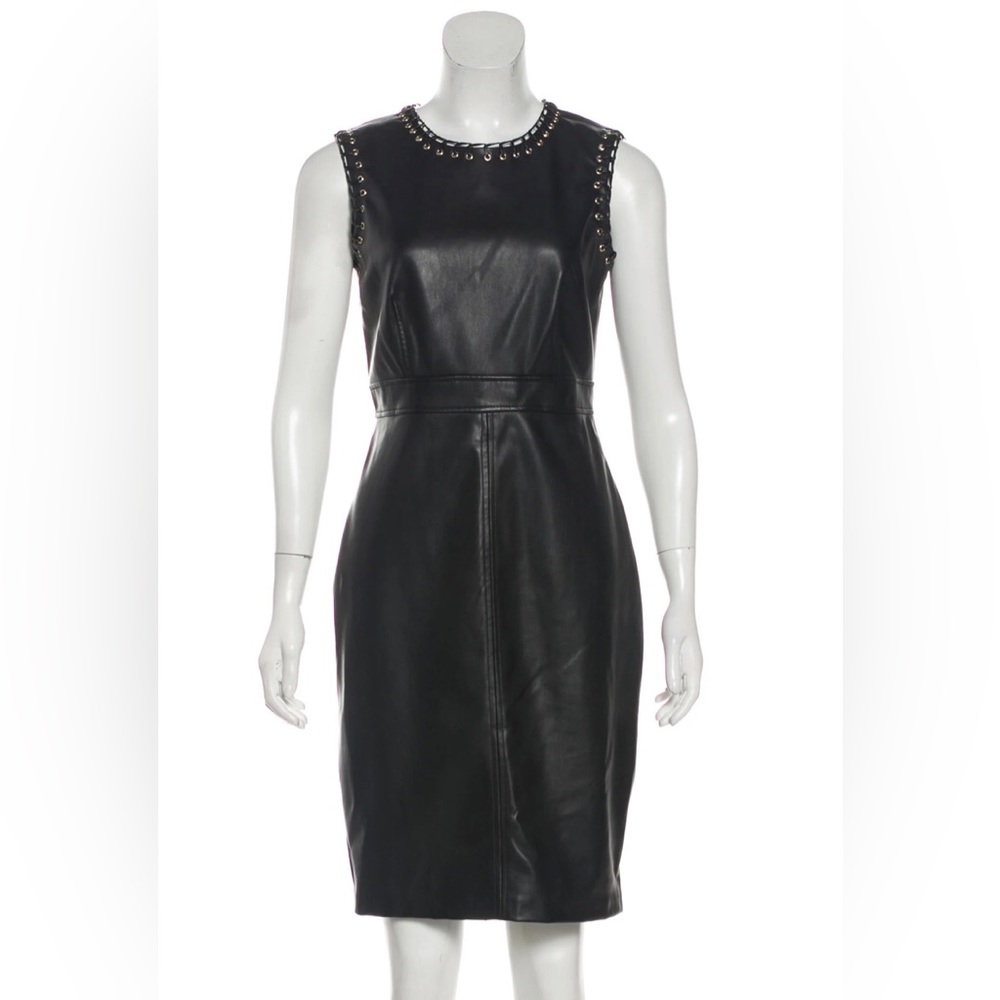 Karl Lagerfeld faux leather sleeveless dress
